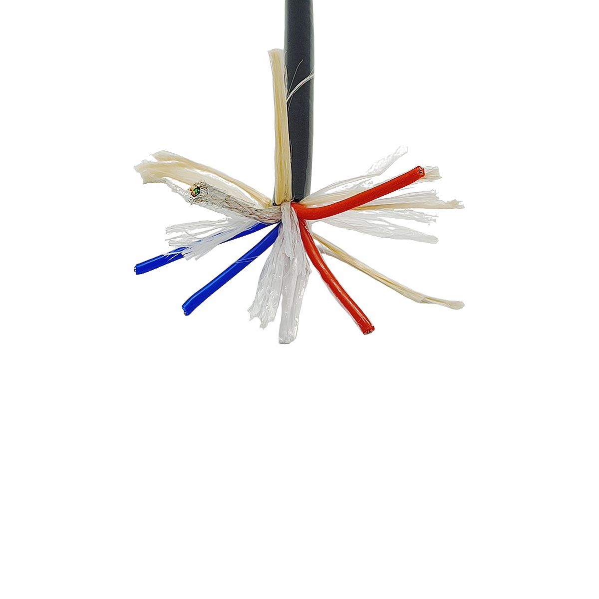 TPU 弹簧电缆 4×13AWG+3×24AWG 螺旋伸缩结构解析